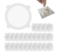 EnixwH 30 Piezas Rejilla Desague Ducha Desechables, 10 x10 cm Atrapapelos Ducha, Atrapa Pelos Ducha, Tapa Desague Ducha, Filtro Ducha Pelo para Evitar Cucarachas en Desagües de Terraza (Redondo)