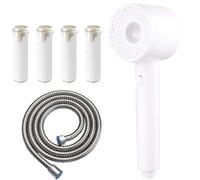 EnixwH Alcachofa de Ducha Con Manguera de 1,5m, Alcachofa de Ducha con Filtro, Alta PresióN, Shower Head Universal con Interfaz de 1/2 Pulgada, Ahorro Agua (Blanco)
