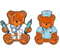ENIXWH Broche médico hermana oso brooch muñeca gota aceite insignia aguja pin pin médico 2PCS