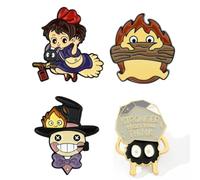 ENIXWH Broche Princesa Mononoke Brooch Árbol Elfos Muñeca Gotas de Aceite Insignia de Aguja Pin Regalo de Navidad 4 piezas/set
