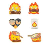 ENIXWH Broche princesa Mononoke Brooch Llama Árbol Elfos Muñeca Gotas Aceite Insignia Aguja Insignias de Navidad Regalo de Navidad 6 unidades