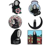 ENIXWH Brosche Brooch Princesa Mononoke Árbol Elfo Muñeca Gotas Aceite Insignia Aguja Insignias de Navidad Regalo de Navidad 6 unidades