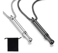 EnixwH Collar para Dejar de Fumar y Ansiedad - RespiracióN y AtencióN Plena para Mujeres y Hombres - Acero Inoxidable para Reducir Estrés