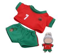 ENIXWH Juego de Ropa para muñecas Doll, 17 cm, Camisetas de fútbol, Ropa de Verano para Aficionados al fútbol (no Incluye muñeca) (Rojo)