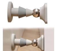 EnixwH Tope De Puerta Magnetico Que No Requiere Taladrar, Topes para Puertas Succión Magnético Decorativo, Tope Puerta Magnetico Adhesivo, Tope Puerta Iman Adhesivo, para Pared O Piso (Gris)