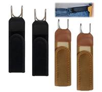 Eniyou 4 Piezas Cinturón Sin Hebilla Hombre, Cinturones Sin Hebilla, Cinturón Elástico Invisible Unisex Adecuado para Trabajo, Ocio, Viajes y Ocasiones de Negocios (Negro y Marrón)
