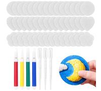 Eniyou 52 Pcs Puffy Paint Set DIY Foam Texture Blank Painting Paper Set para Manualidades,Proyectos Escolares con 4 Piezas Rotuladores 45 Piezas De Papel De Textura De Espuma Mágica 3 Pcs Contagocce