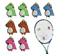 Eniyou 8 Pcs Antivibrador Raqueta Tenis,Diseño De Dinosaurio Duradero Resistente A Golpes Duradero Efecto Amortiguador Fácil De Usar Un Práctico Accesorio para Deportes Pelota