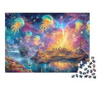 Enjambre de Medusas por Encima de un Concierto cósmico Puzzle De 1000 Piezas Medusa etérea Ocio Familiar para Adultos Y Niños 70x50cm/1000pcs