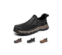 Enjerr Orthopedic Shoes, 2025 New Men's Casual Orthopedic Arch Support Hands-Free Slip on Loafers, Comfortable Non-Slip Breathable for Daily Wear & Outdoor Activity (Black,48)