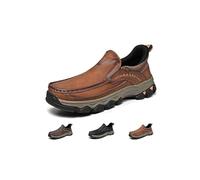 Enjerr Orthopedic Shoes, 2025 New Men's Casual Orthopedic Arch Support Hands-Free Slip on Loafers, Comfortable Non-Slip Breathable for Daily Wear & Outdoor Activity (Brown,47.5)