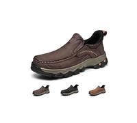 Enjerr Orthopedic Shoes, 2025 New Men's Casual Orthopedic Arch Support Hands-Free Slip on Loafers, Comfortable Non-Slip Breathable for Daily Wear & Outdoor Activity (Dark Brown,40)