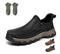 Enjerr Orthopedic Shoes Men. 2025 New Men's Orthopedic Comfortable Hands-Free Slip On Loaferss (Black,49)