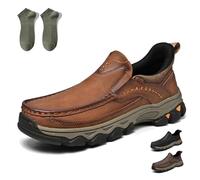 Enjerr Orthopedic Shoes Men. 2025 New Men's Orthopedic Comfortable Hands-Free Slip On Loaferss (Brown,42)