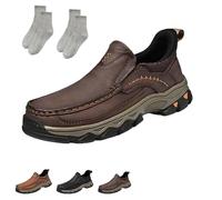 Enjerr Orthopedic Shoes Men, 2025 New Men's Orthopedic Comfortable Hands Loafers, Arch Support, Non Slip (Dark Brown,40)
