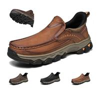 Enjerr - Zapatos ortopédicos para hombre, soporte de arco, zapatos casuales para hombre con soporte de arco, diseño ortopédico elegante, marrón claro, Large