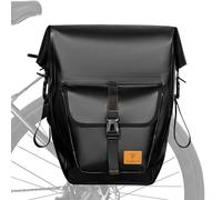 ENJOHOS Alforja para Portabultos Trasero de Bicicleta 20-35L Alforja Trasera Bolsa Portaequipajes Bici de Viaje con Cierre Enrollable Resistente al Agua Bandolera con 1 Correa para el Hombro, Negro