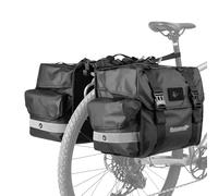 ENJOHOS Alforjas Bicicleta Impermeable 40/50L Bolsas Doble para Portaequipajes Bicicletas Maleta Bolsa Bicicleta Trasera Lateral de Viaje Double con Cubierta de Lluvia, Negro-L
