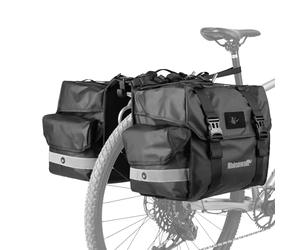 ENJOHOS Alforjas Bicicleta Impermeable 40/50L Bolsas Doble para Portaequipajes Bicicletas Maleta Bolsa Bicicleta Trasera Lateral de Viaje Double con Cubierta de Lluvia, Negro-L