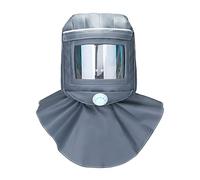 ENJOHOS Gorro Tipo Chal para pulir con Chorro de Arena, Chal Impermeable y a Prueba de Polvo con Casco Incorporado para Eliminar el Polvo, Pintura y Embalaje de Cemento (Gris)