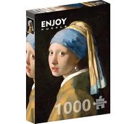 ENJOY-1164 - Puzzle (1000 piezas), diseño de la chica con los pendientes de perlas, diseño de Johannes Vermeer