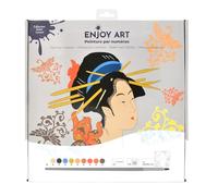 ENJOY ART Juego de pintura por número acrílico 30 x 30 cm - Misaki y el gato - Kit completo con pintura y pinceles - Pasatiempos creativos fáciles para niños y adultos - Principiantes y apasionados
