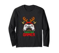 Enjoy Cool Christmas Christmas Gamer Joystic with Reindeer Manga Larga