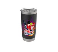 Enjoy Cool Colorful London UK Tee Shirts, London Landmarks Vaso térmico de acero inoxidable de doble pared