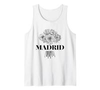 Enjoy Cool Floral Madrid Spain with Flower Bouquet Graphic Camiseta sin Mangas