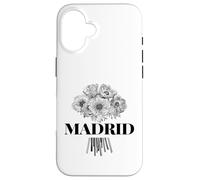 Enjoy Cool Floral Madrid Spain with Flower Bouquet Graphic Carcasa para iPhone 16