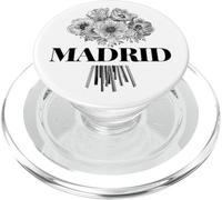 Enjoy Cool Floral Madrid Spain with Flower Bouquet Graphic PopSockets PopGrip para MagSafe