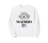 Enjoy Cool Floral Madrid Spain with Flower Bouquet Graphic Sudadera