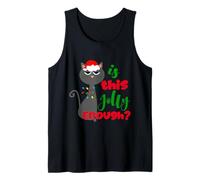 Enjoy Cool Funny Christmas Jolly Cat Novelty Graphic Design Camiseta sin Mangas