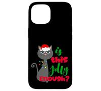 Enjoy Cool Funny Christmas Jolly Cat Novelty Graphic Design Carcasa para iPhone 15