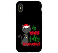 Enjoy Cool Funny Christmas Jolly Cat Novelty Graphic Design Carcasa para iPhone X/XS