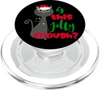 Enjoy Cool Funny Christmas Jolly Cat Novelty Graphic Design PopSockets PopGrip para MagSafe