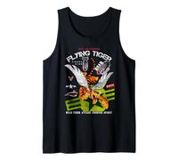 Enjoy Cool Funny Tiger Flying Cartoon, Wild Tiger Graphic Camiseta sin Mangas
