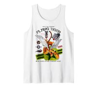 Enjoy Cool Funny Tiger Flying Cartoon, Wild Tiger Graphic Camiseta sin Mangas