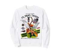 Enjoy Cool Funny Tiger Flying Cartoon, Wild Tiger Graphic Sudadera