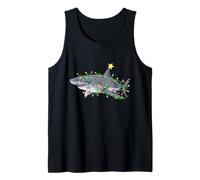 Enjoy Cool Funny Wild Shark In Christmas Decorated Tree Fun Camiseta sin Mangas