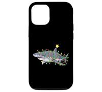 Enjoy Cool Funny Wild Shark In Christmas Decorated Tree Fun Carcasa para iPhone 12/12 Pro