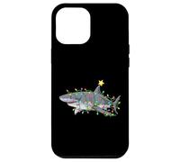 Enjoy Cool Funny Wild Shark In Christmas Decorated Tree Fun Carcasa para iPhone 12 Pro MAX