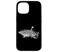 Enjoy Cool Funny Wild Shark In Christmas Decorated Tree Fun Carcasa para iPhone 15