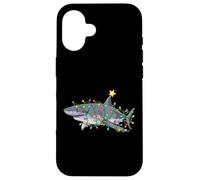 Enjoy Cool Funny Wild Shark In Christmas Decorated Tree Fun Carcasa para iPhone 16