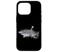 Enjoy Cool Funny Wild Shark In Christmas Decorated Tree Fun Carcasa para iPhone 16 Pro
