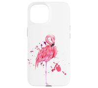 Enjoy Cool Summer Beach Sun with Pink Flamingo Graphic Cute Carcasa para iPhone 15