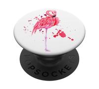 Enjoy Cool Summer Beach Sun with Pink Flamingo Graphic Cute PopSockets PopGrip Adhesivo
