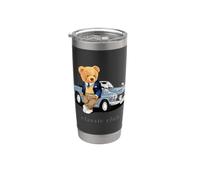 Enjoy Cool Teddy Bear With Classic Car Graphic Designs Fun Vaso térmico de acero inoxidable de doble pared