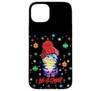 Enjoy Cute Colorful Christmas Cat Let's Snow Graphic Fun Carcasa para iPhone 15 Plus