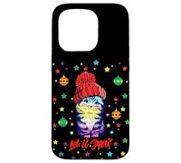 Enjoy Cute Colorful Christmas Cat Let's Snow Graphic Fun Carcasa para iPhone 15 Pro